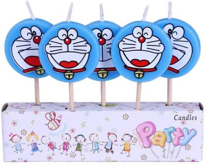 Krishiv Fancy DOREMON Stick Candles for Birthday Decoration (Set of 5 PCS) Candle