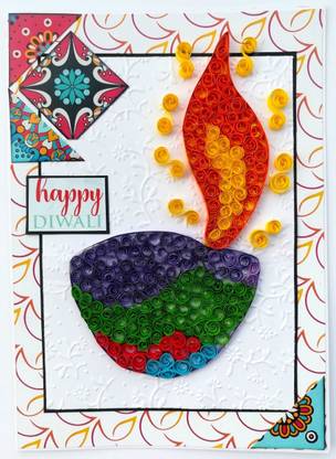Quilling Treasures Crafts Handmade Happy Diwali Greeting Card Greeting Card