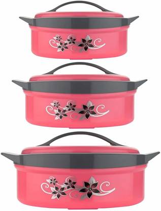 NEXA Inner Steel Neev Insulated Casserole Hot Pot for Roti/Chapati Hot Box Chapati Box/Casserole Set Combo of 1500ml, 2500ml and 3500ml - Multicolor(Combo Set of 3) Pack of 3 Thermoware Casserole Set