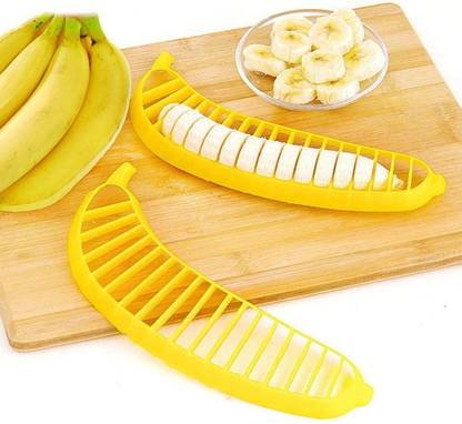 Silver Flix Latest Fruit And Banana Slicer Easy To Use Pack Of 1(Yellow) Fruit Slicer