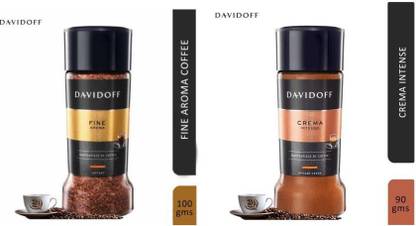 Davidoff Instant Coffee Combo Pack - Fine Aroma 100g & Crema Intense 90g Instant Coffee