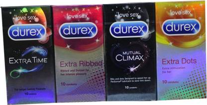 DUREX Mutual Climax, Extra Dots, Extra Ribbed, Extra Time Condom