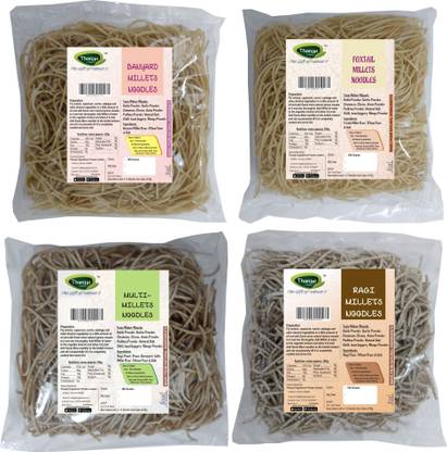THANJAI NATURAL Millet Noodles 180 Grams X 4 Variities of Homemade Natural Millets Noodles( No Preservatives, No Chemicals, No Artificial Extract) Combo