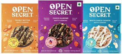 OPEN SECRET Choco Almond ,White Choco Cashew , Peanut Butter Cookies Biscuit