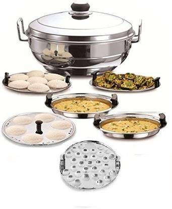 Corporate Overseas PLAIN BOTTOM IDLI COOKER 5IN1 MULTI KADAI Induction & Standard Idli Maker