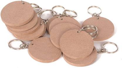 Gossar DIY MDF Key Chains Activity Decoupage Art & Craft Supplies Do It Yourself Circle Set of 20 (2 inch X 2 inch) Key Chain