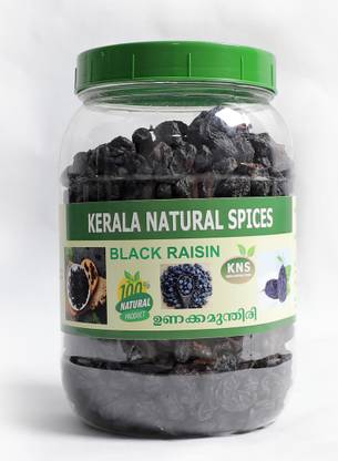 kerala natural spices Black Raisin with seed/black kishmish/kali kishmish /black dry grapes/[WITH SEED]1kg Raisins