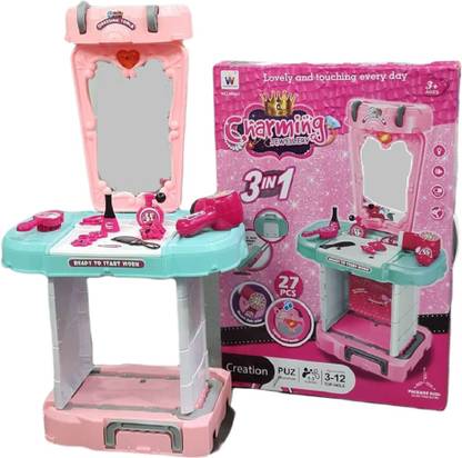 MANA BAZAAR CHARMING JEWELLERY FASHION MAKE UP 3IN1 27 PCS SET FOR GIRLS