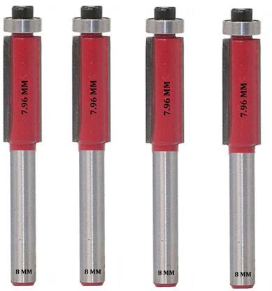 ALPHABET Carbide Tipped 2-Flute Flush Trim Router Bits 5002-4PC Shank 8 MM Rotary Bit Set