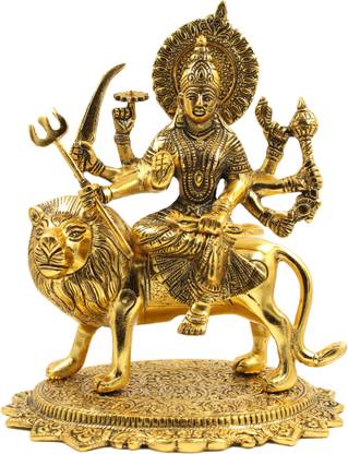 Pinkcity Forever Big Size Durga Maa Hindu Goddess Religious Statue Metal Idol Sculpture Pooja Gift Religious Idols of Statue For Home Decor|Idols|statue in Religious Idols|Home décor showpieces|table decorations items|Decorative items|handicraft items|Statue in Religios Idols & Spiritual & Festive Decor|gifts|Statues|statue for home|Showpieces &Figurines |showpiece for bedroom|Showpiece for living room|Showpieces for gift|Showpieces in home| Decorative Showpiece Decorative Showpiece Decorative Showpiece  -  27 cm