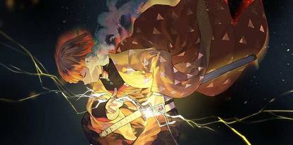 HSA Prints anime demon slayer kimetsu no yaiba zenitsu agatsuma hd wallpaper preview0.jpg(Popular Background) Poster Matte Finish Paper Print 12 x18 Inch (Multicolor) P-0038