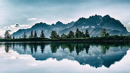 HSA Prints reflection nature sky water (Popular Background) Poster Matte Finish Paper Print 12 x18 Inch (Multicolor) P-0267