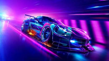 HSA Prints car neon chevrolet corvette race cars hd (Popular Background) Poster Matte Finish Paper Print 12 x18 Inch (Multicolor) P-0072