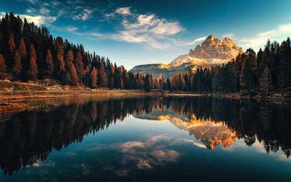 HSA Prints dolomiti italy autumn lago antorno landscape photography desktop hd wallpaper for pc tablet and mobi.jpg(Popular Background) Poster Matte Finish Paper Print 12 x18 Inch (Multicolor) P-0129