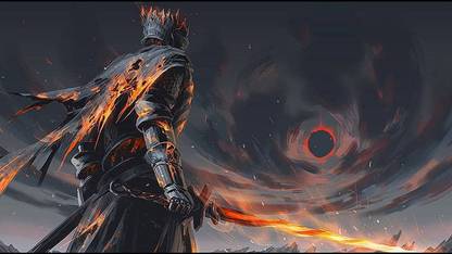HSA Prints fantasy art warrior dark souls iii dark souls (Popular Background) Poster Matte Finish Paper Print 12 x18 Inch (Multicolor) P-0139