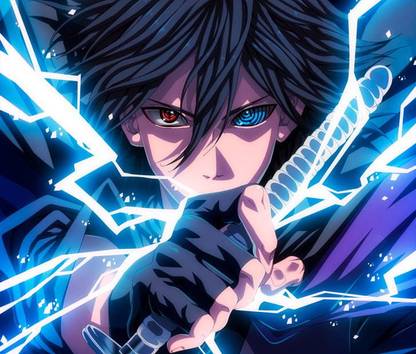 HSA Prints uchiha sasuke rinnegan eternal mangekyou sharingan naruto shippuuden (Popular Background) Poster Matte Finish Paper Print 12 x18 Inch (Multicolor) P-0329