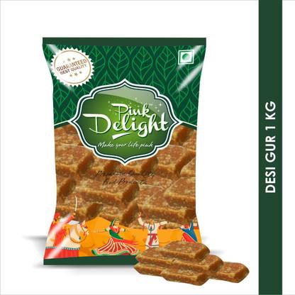 Pink Delight Premium Organic Natural Deshi Barfi Gur (Jaggery) Block Jaggery