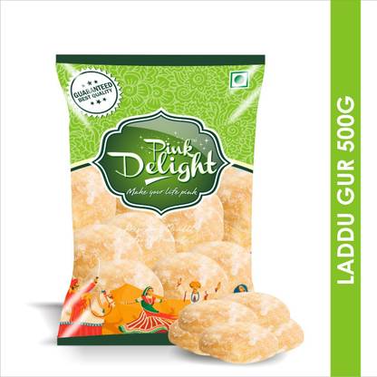Pink Delight Premium Yellow Laddu Gur (Jaggery) Block Jaggery