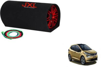 JXL BASS TUBE MODEL 1063 10" with INBUILT AMPLIFIER 5400 WATT + CAR AMPLIFIER INSTALLATION KIT Subwoofer For Tata Altroz (Powered , RMS Power: 420 W) Two Class AB Car Amplifier