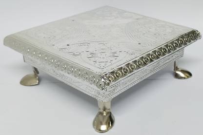 KRISHNA Silver Plated Pooja Chowki
