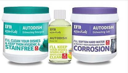 IFB Dishwasher combo pack (Detergent,salt and rins aid) Dishwashing Detergent pack of 3 Dishwashing Detergent