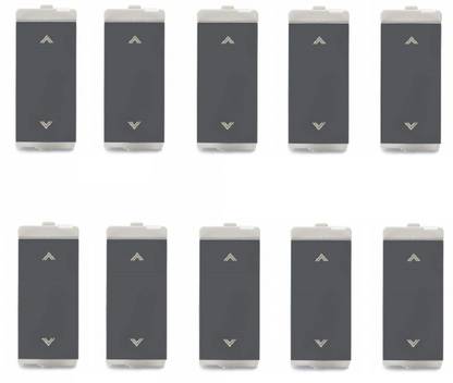 Schneider Electric Livia-10A 1 way 2 Module Switch - Pebble Grey (Pack of 10) 10 A One Way Electrical Switch