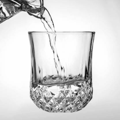 Sv Enterprise (Pack of 6) Diamond Cut Deluxe Lead Free Crystal Clear Whiskey, Wine , Beer and Scotch Unique Bourbon Glass Set 225 ML Pack of (6 pcs.) Glass Set Whisky Glass