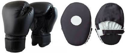 Monika Sports Pair of Boxing Gloves + Pair of Straight Focus Pad Boxing Kit