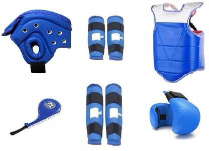 XIOMI TAEKWONDOW TURNAMENT KIT INCLUDE ONE KOREAN BEST QUALITY NO 3 CHEST GUARD, ONE PAIR SHIN GUARD ARM,LEG, ONE HEAD GUARD, AND ONE FAN PAD Boxing Kit