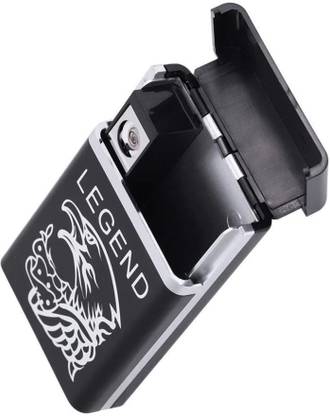 FD1 S_S Cigarette Case with a Super Mini USB Rechargeable Electric Lighter Pocket Lighter