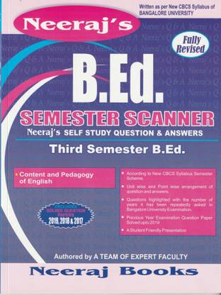 B.ed 3rd Sem Scanner- Content And Pedagogy Of English- Bangalore University