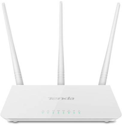TENDA F3 Wireless Router 300 Mbps Router (White, Single Band) Wireless Router 2.4 GHz 300 Mbps Wifi Speed Single Band External Antenna Ethernet (Cable Broadband)