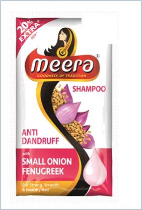 Meera anti-dandruff shampoo sachets 6ml each (Pack of 60)
