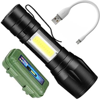 MANTASHA COLLECTION Small Sun Meter Zoomable Waterproof Torchlight LED Metal Body with Box Torch