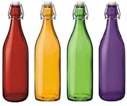 RKFancyLight GLOSSY CLEAR GLASS WATER/JUICE BOTTLES FOR MULTIPURPOSE BO18 1000 ml Bottle