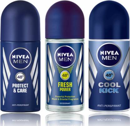 NIVEA Protect & Care,Fresh Power,Cool Kick Deodorant Roll-on  -  For Men