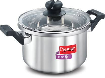 Prestige Clip-on Mini with Glass Lid Accessory 3 L Outer Lid Induction Bottom Pressure Cooker