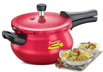Prestige Deluxe Plus Silky Red 3.3 L Outer Lid Induction Bottom Pressure Cooker