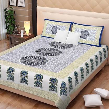 double cotton bed sheet 3000 TC Cotton Double Printed Flat Bedsheet