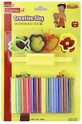 Camlin Camel Creative Clay | 12 Shades | Soft, Child Safe & Non-Toxic Art Clay