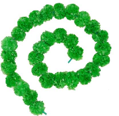 The Phool Mala Green Marigold Artificial Flower