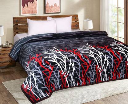 SIGNATURE Self Design Single Coral Blanket for  Mild Winter