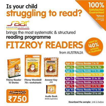 Fitzroy Readers 1-10: Phonics based Readers Set of 10 Books (Stage 1: Beginning to Read with 26 Letter sounds with special words)