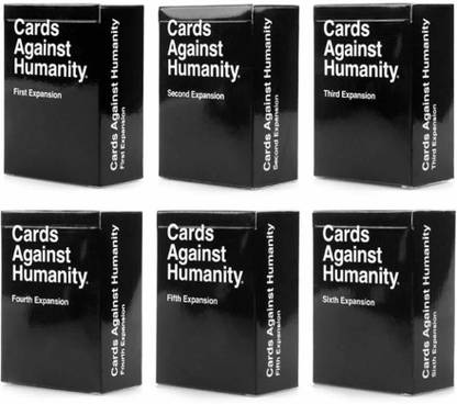 GEEKMONKEY Cards Against Humanity - Original Expansions Party Game Cards (Expansion Packs - First, Second, Third, Fourth, Fifth & Sixth )- setof 6 Expansions