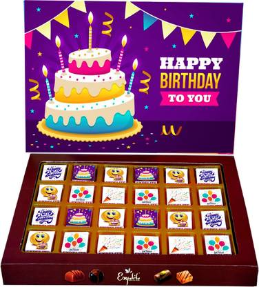 Expelite Happy birthday gift for Male friend - 24 pc birthday chocolate box Bars