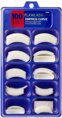 FLAWADY Premium Quality White 100 Pcs Reusable Acrylic False Nails Without Glue white