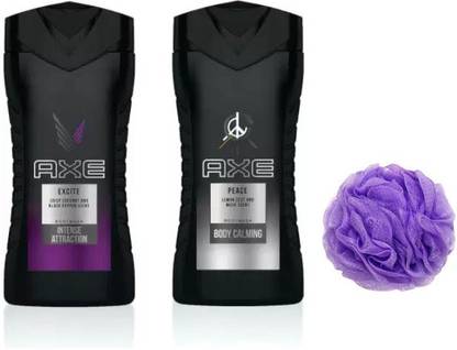 AXE Excite Body Wash 250ml with Peace Bodywash 250ml with Loofah Combo