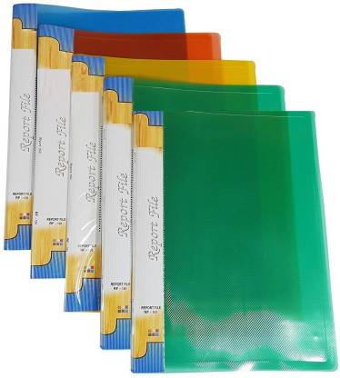 Prince Stationery Polypropylene Report File Holder for Documents and Certificates A4 Size Multi Colour- Pack of 5