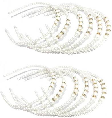 haiko Pearl Hairband / Moti Hairband / New Hairband / Fancy Hairband / White Pearl Hairband / Girl's Hairband / Kids Hairband / Gift for Girls / Gift for Baby / Gift for Kids / Multicolor / Pack of 12