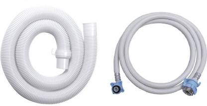 NEW WARE 2 Meter Washing machine Hose Inlet pipe With Outlet Pipe For Drain/Extension/Outlet Hose Pipe For Top Loading Fully Automatic Washing Machine Pipe (Inlet+Outlet Combo) Size-Both 2 Meter Hose Pipe